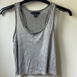 American Eagle Silver Sparkle Cropped Tank